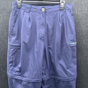 Exofficio Womens Convertible Nylon Outdoor Hiking Pants Size 10 Navy‎ Blue.